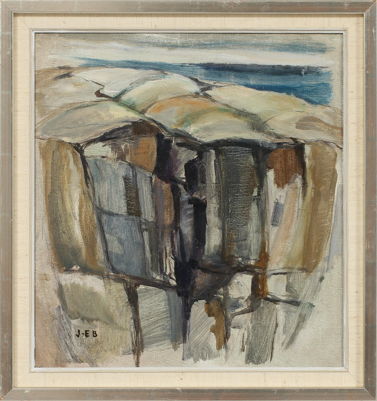 JOHN ERIK BÄCKERSTEN. "Berget"Olja på duk, signerad J.EB.