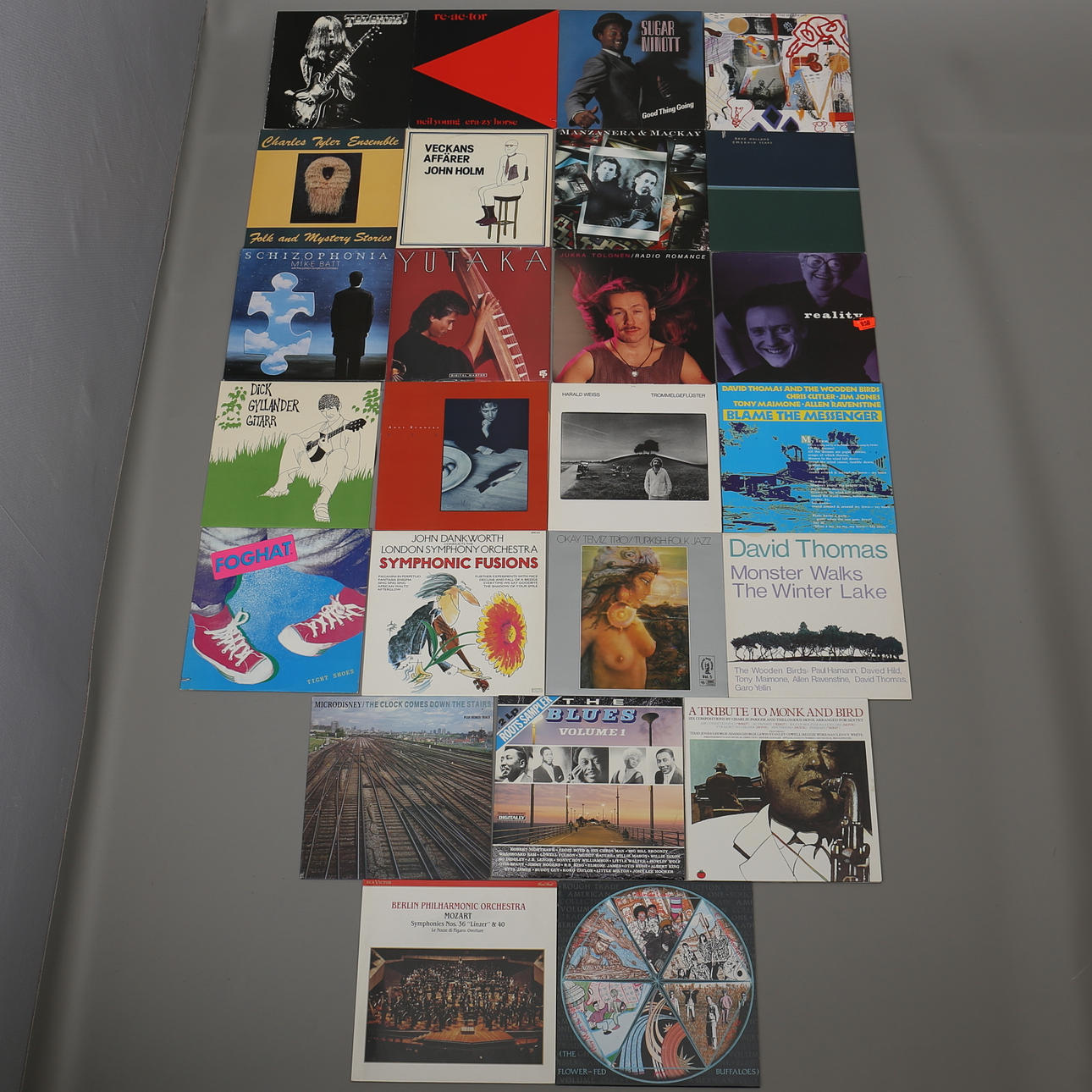 PARTI LP-SKIVOR. 25 st. Bl a Sugar Minott, Charles Tyler Ensemble, Jukka Tolonen. 1900-talets andra hälft.