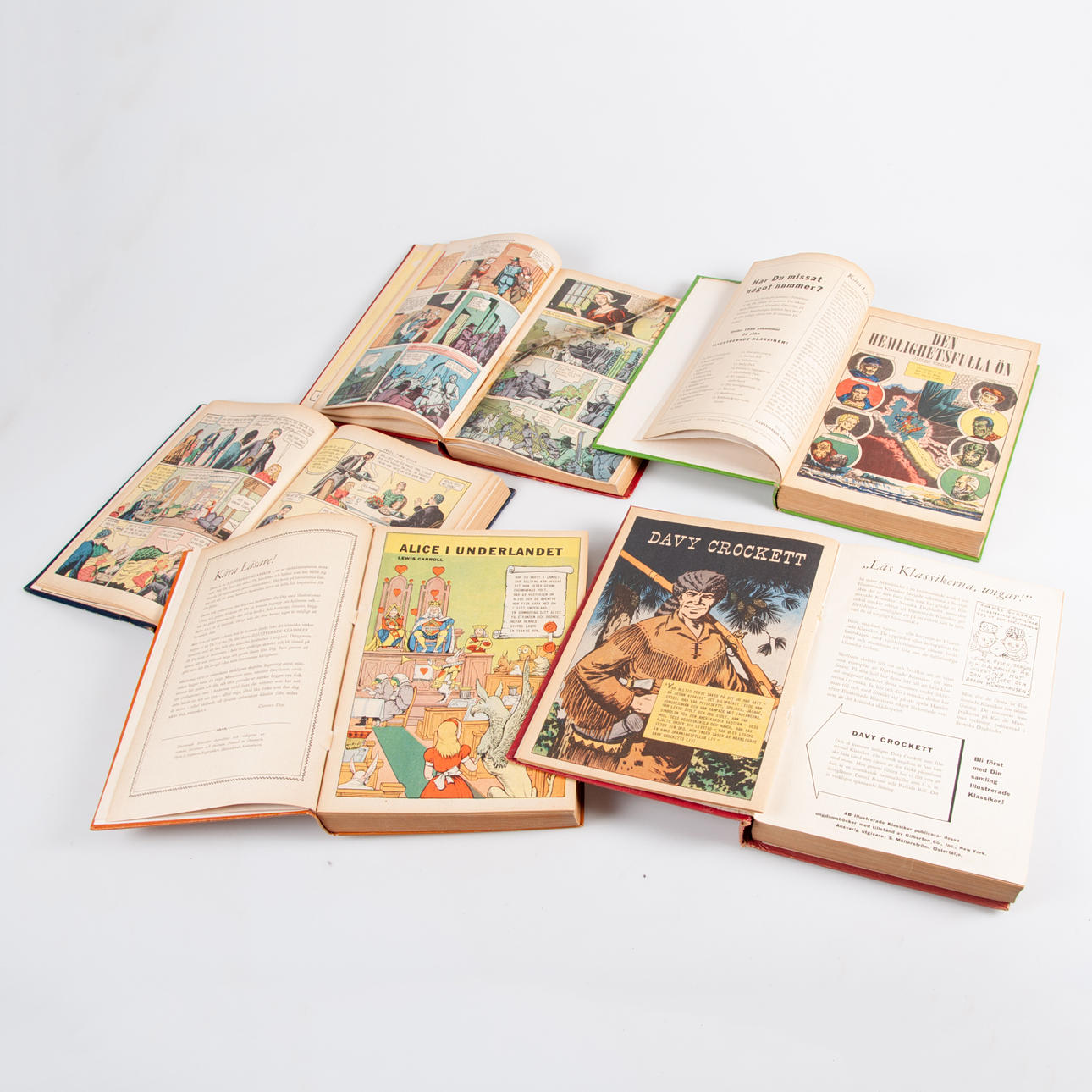 SERIE. Indbundet, Illustrerede klassikere, 5 bind, 1956.