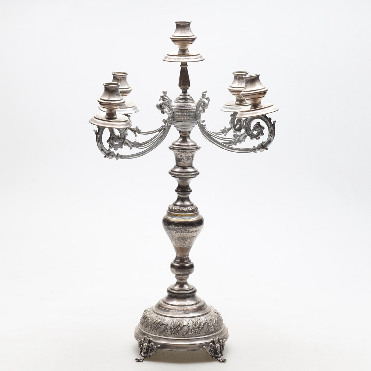 KANDELABER, nysilver, 1900-tal.