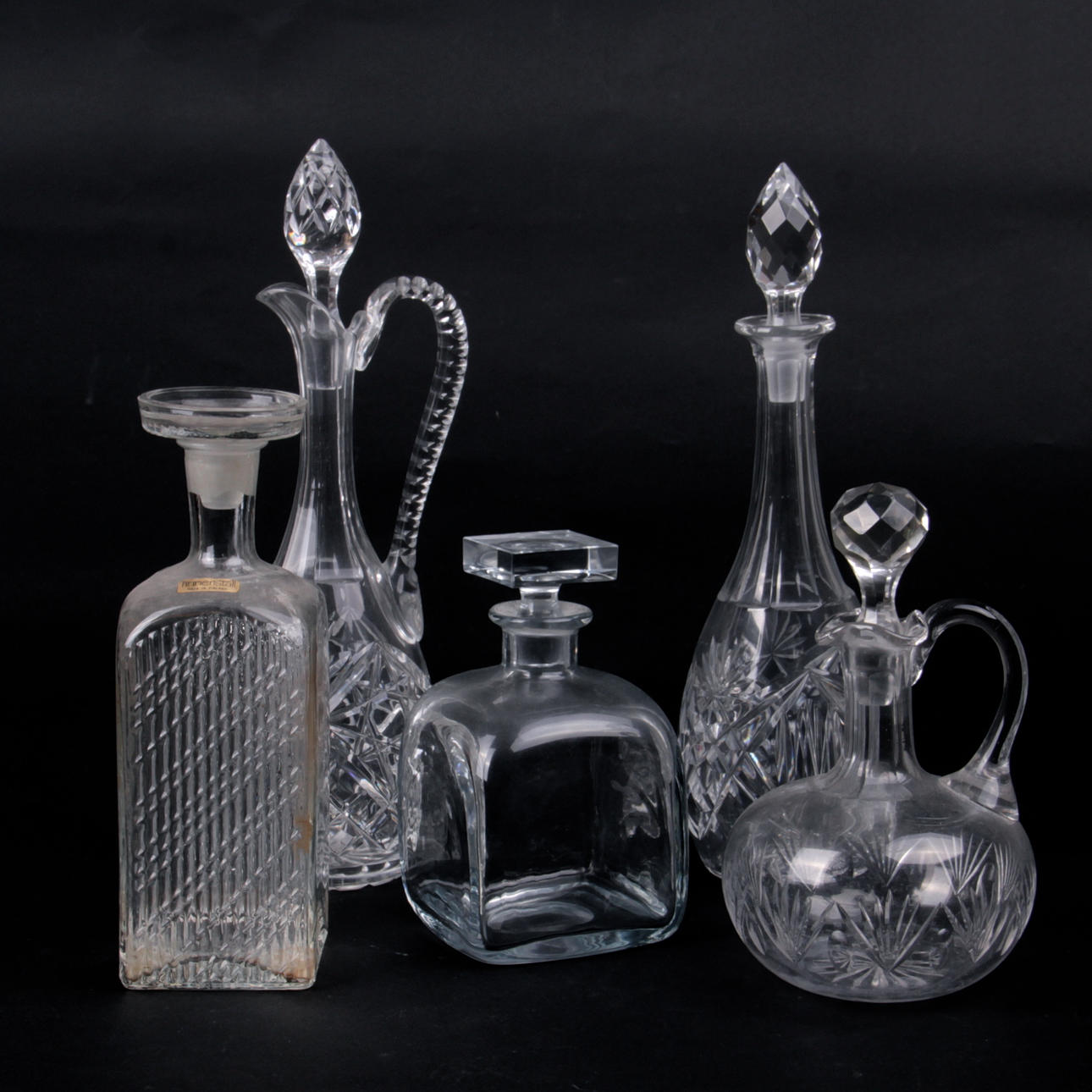 KARAFFER, 5 st. Delvis Strömbergshyttan och Finncristall.