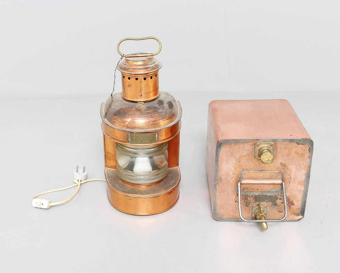 LANTERNA samt vattentank, koppar.