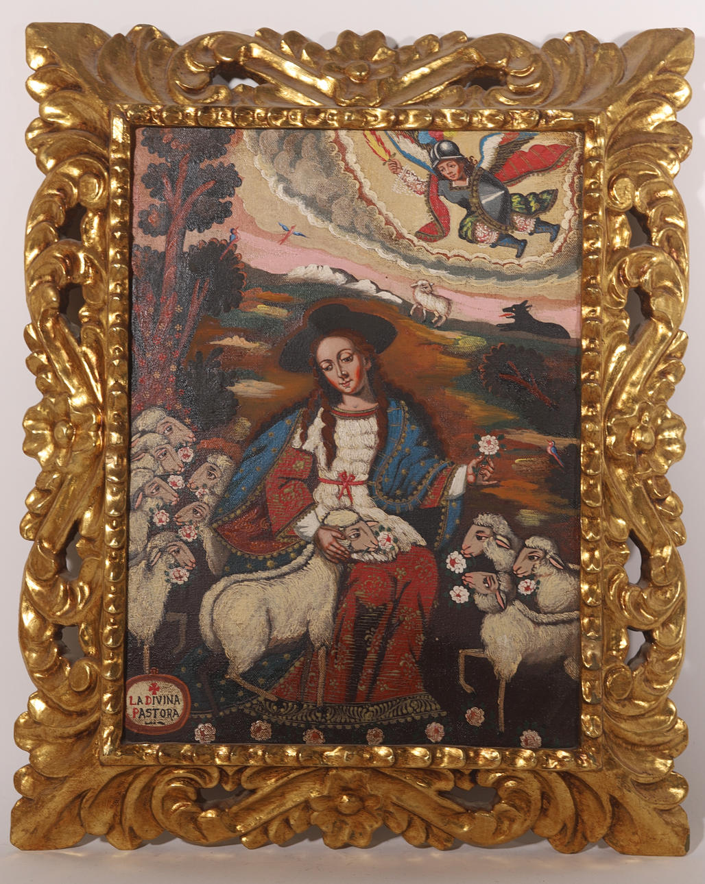 ANONYMOUS, XX "THE DIVINE SHEPHERD" OIL CANVAS.