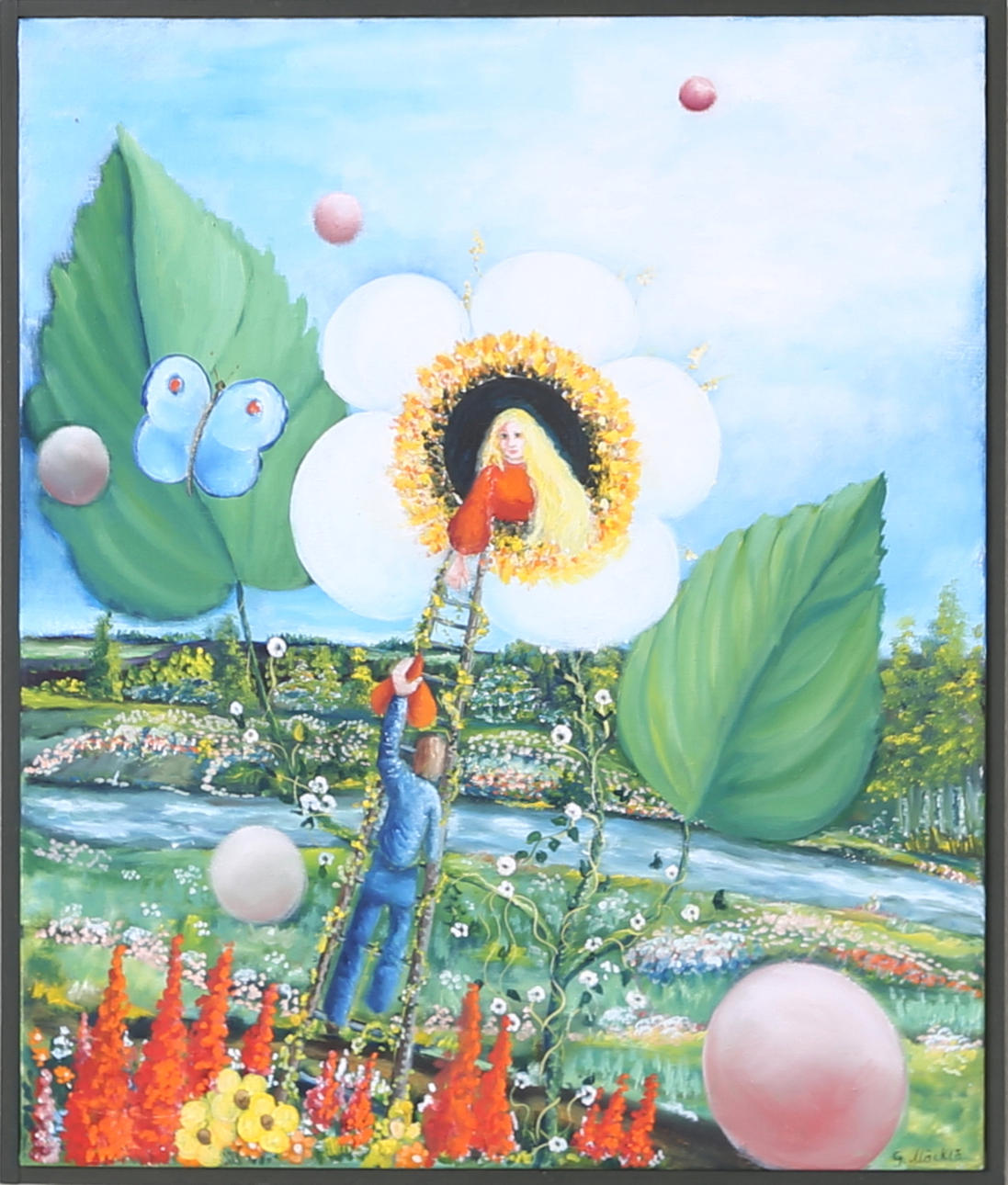 GISELA MÖCKLÖ. "Den flickan skall bära mitt efternamn", olja på duk, signerad.