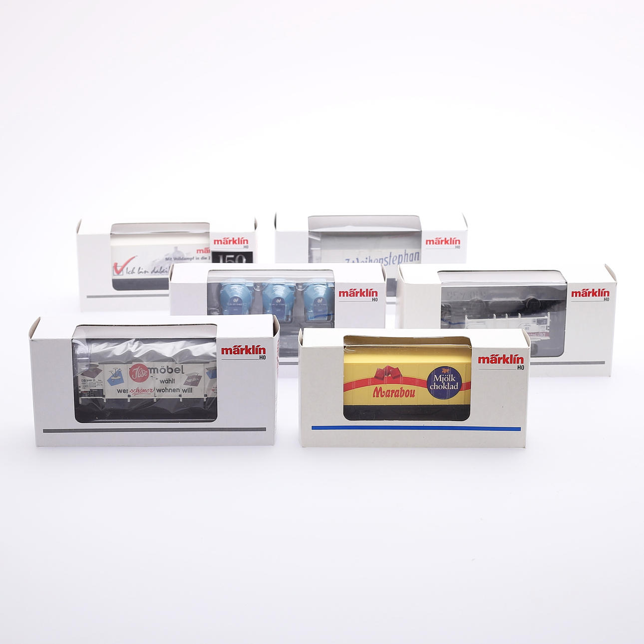 MÄRKLIN, train cars, 6 packs.