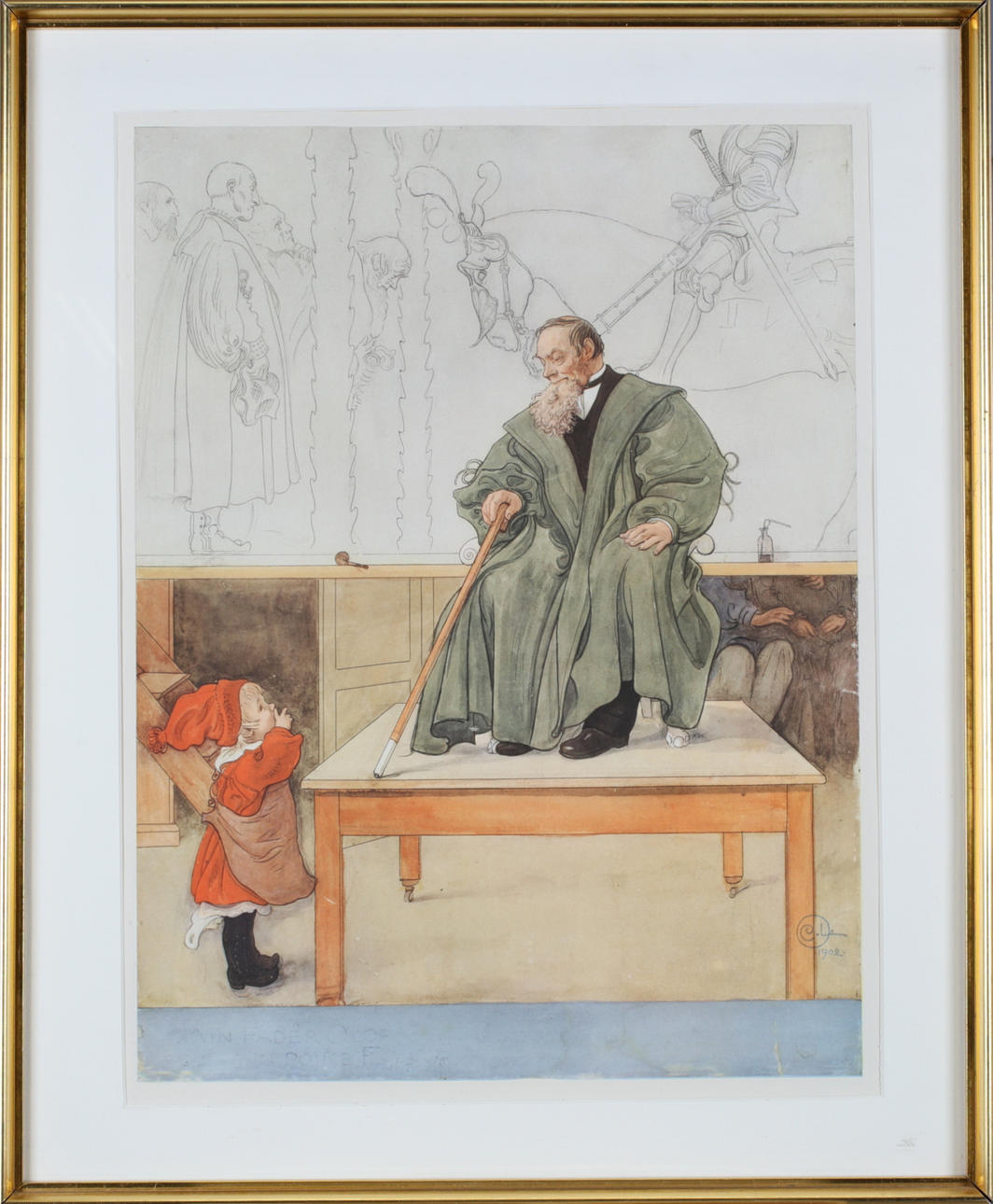 TRYCK, efter Carl Larsson, "Farfar och Esbjörn".