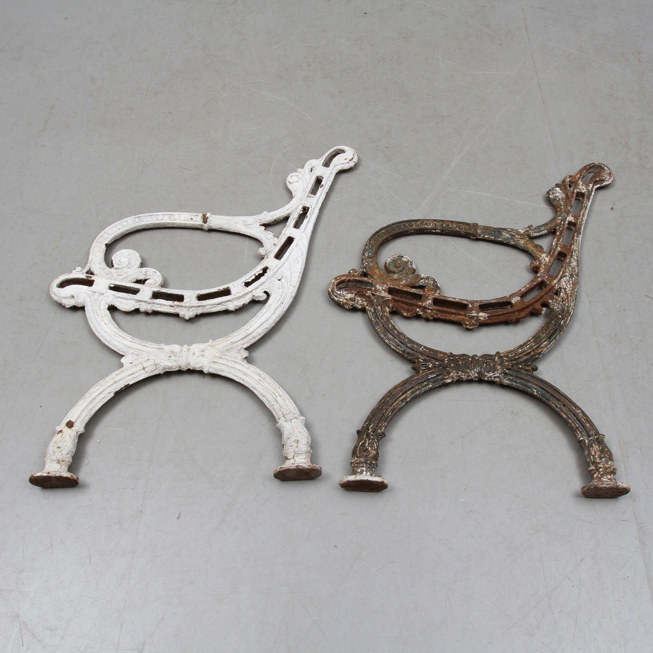 SOFFGAVLAR, ett par, gjutjärn, Skoglund & Olson, Gefle.