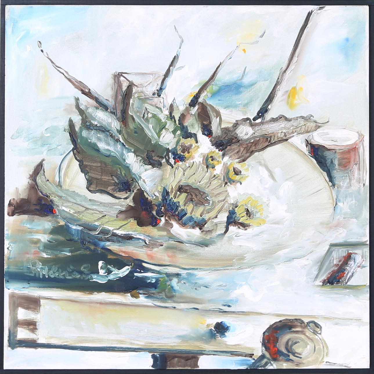 GISELA MÖCKLÖ. Stilleben, olja på duk.