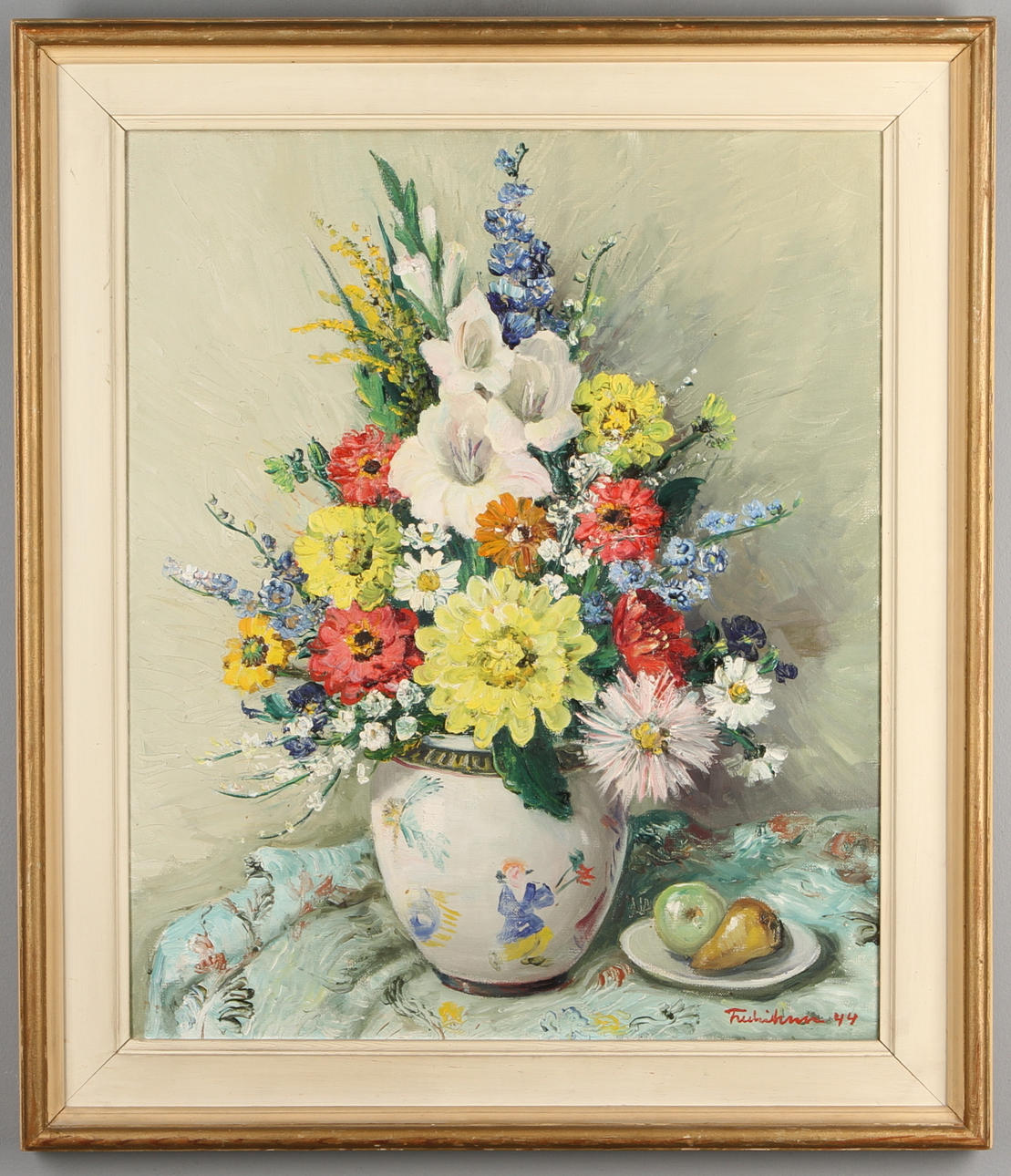 FIGGE FREDRIKSSON. Blomsterstilleben, olja på duk, signerad och daterad 44.