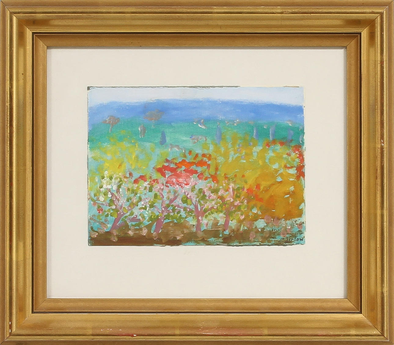 LENNART JIRLOW. Landskap med träd, blandteknik, signerad.