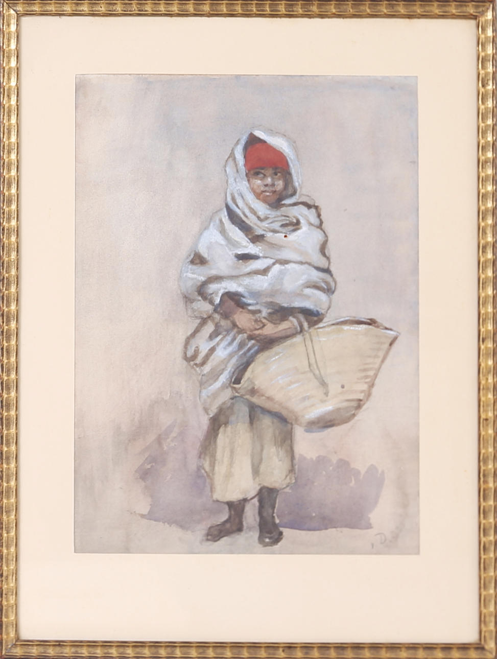 NILS VON DARDEL. TILLSKRIVEN. Beduinflicka, akvarell, signerad v.D.