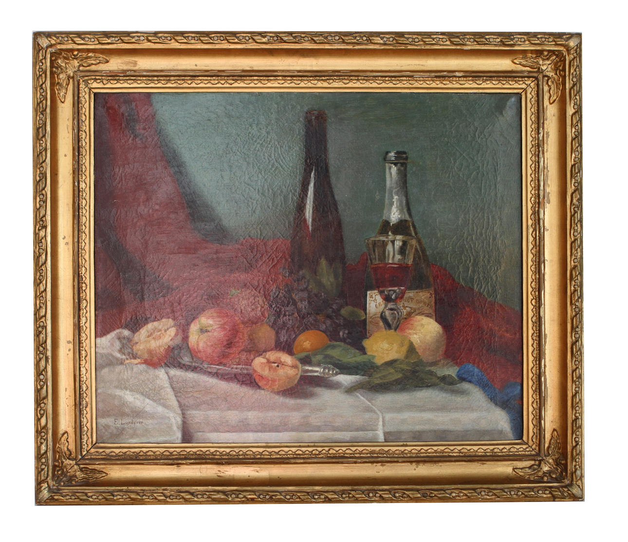 E LUNDGREN. Oil on canvas. Signed.