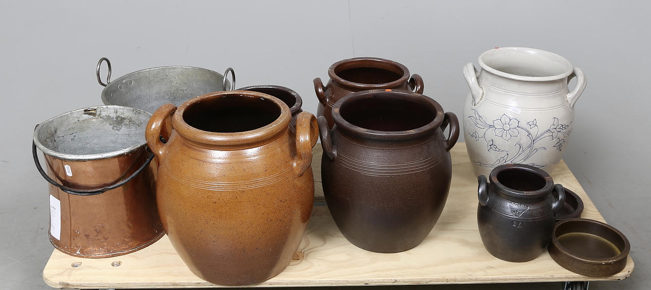 KOPPAR och KERAMIK, 10 delar, bland annat Höganäs, Rörstrand.