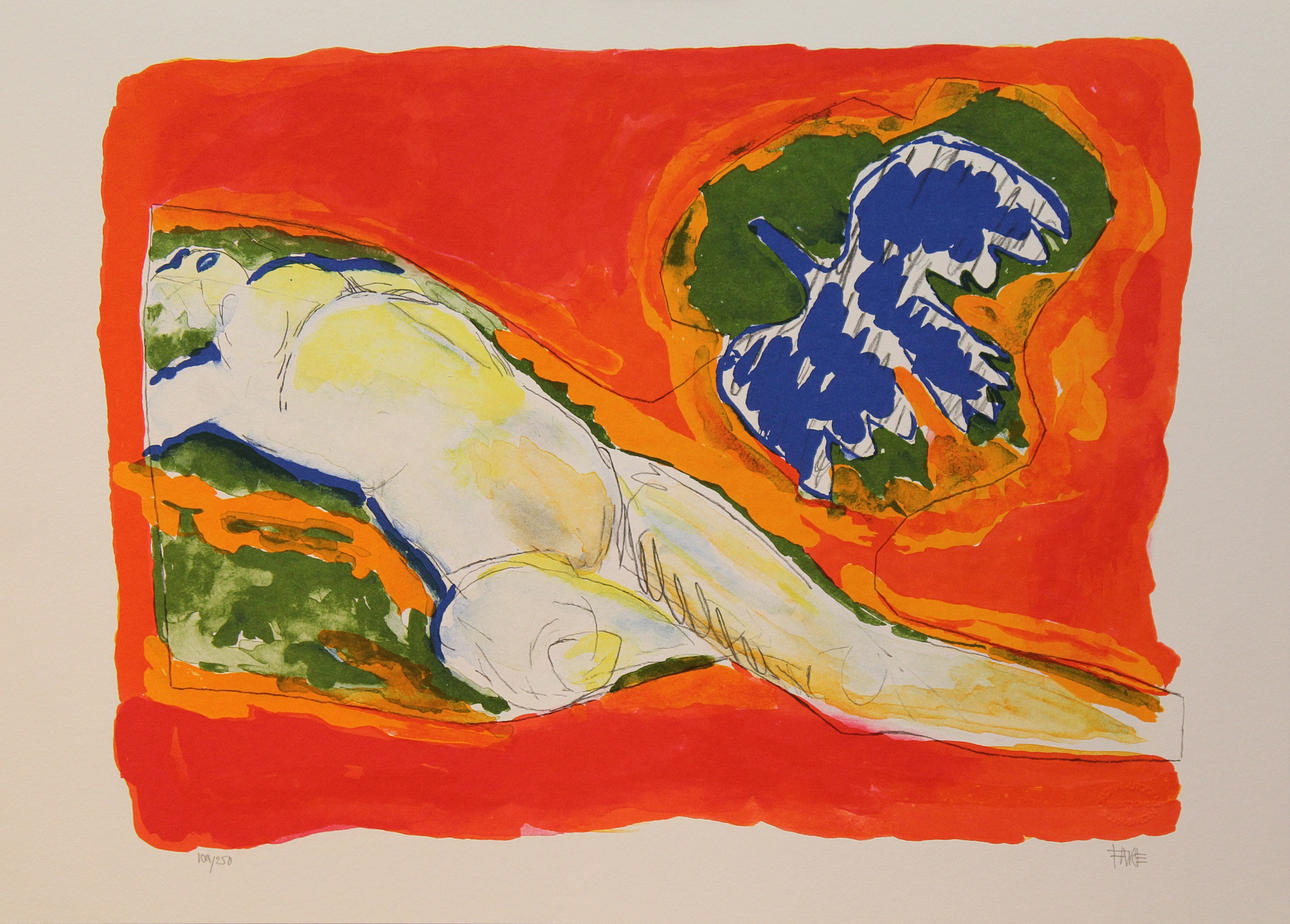 LEOPOLD FARE. Studie. Färglitografi. Signerad Fare. 109/250.