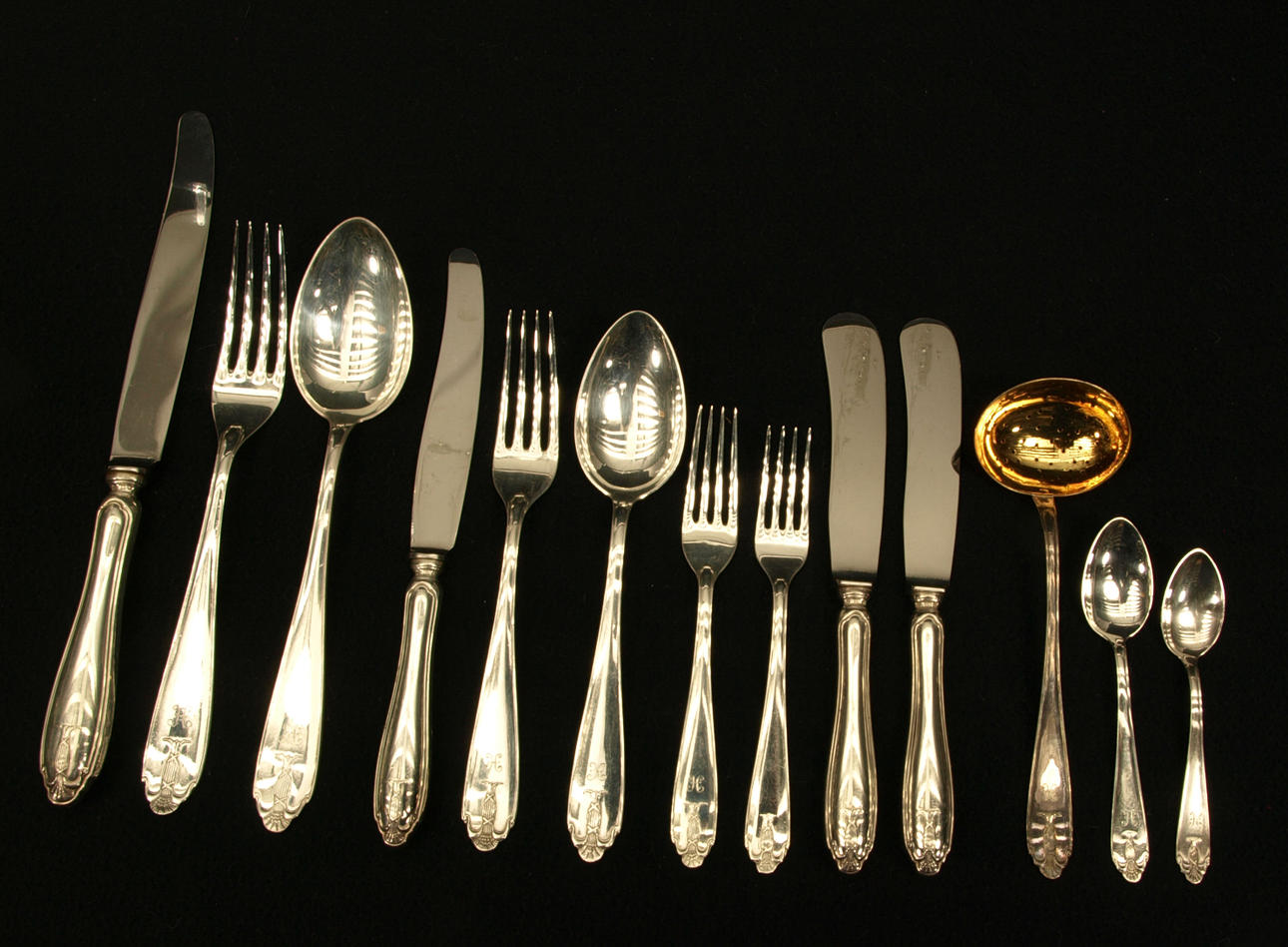 BESTICKSUPPSÄTTNING, 109 delar, "Wasa", silver.