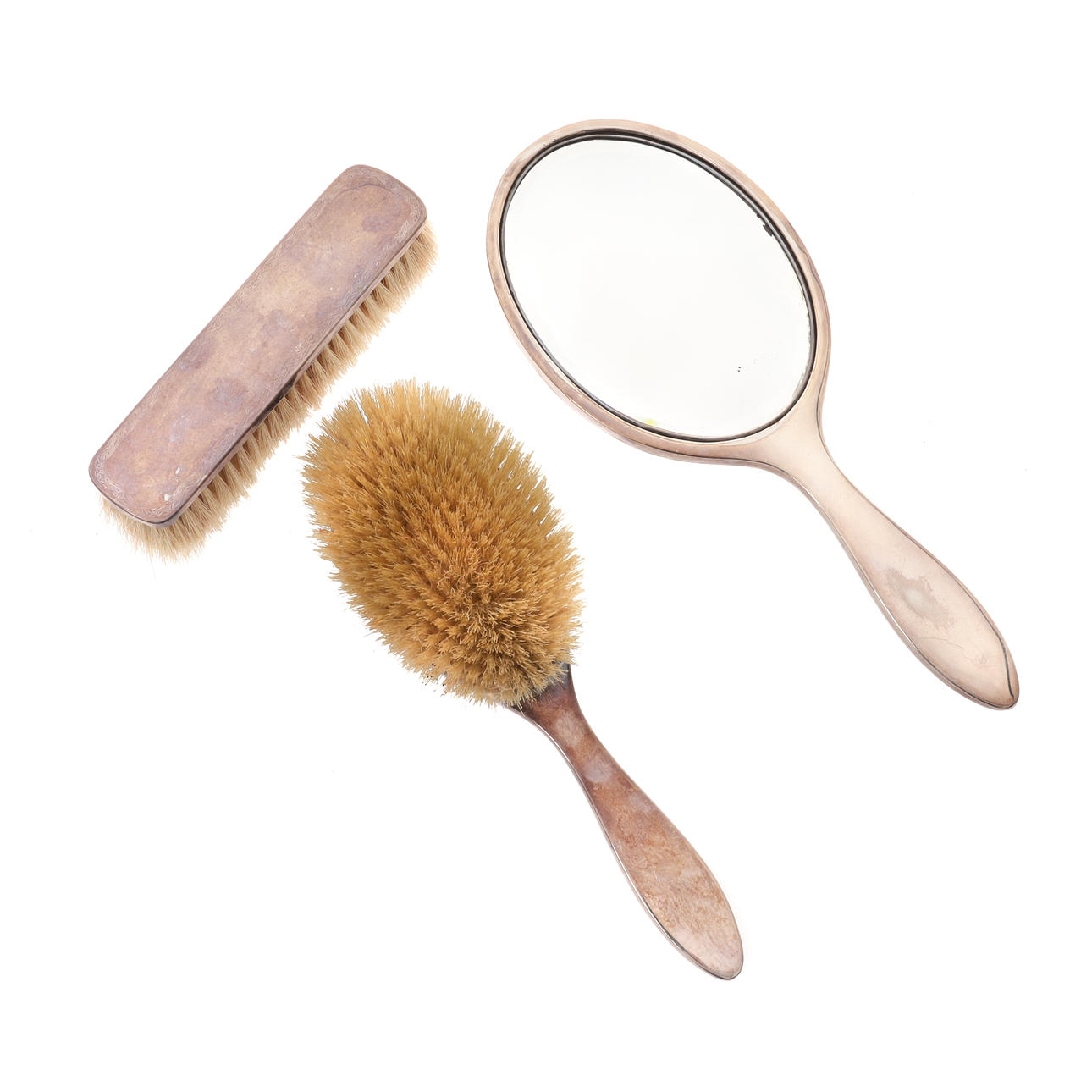 EIN DREITEILIGES SILBER MONTIERTES SCHMIDTISCHE-SET.