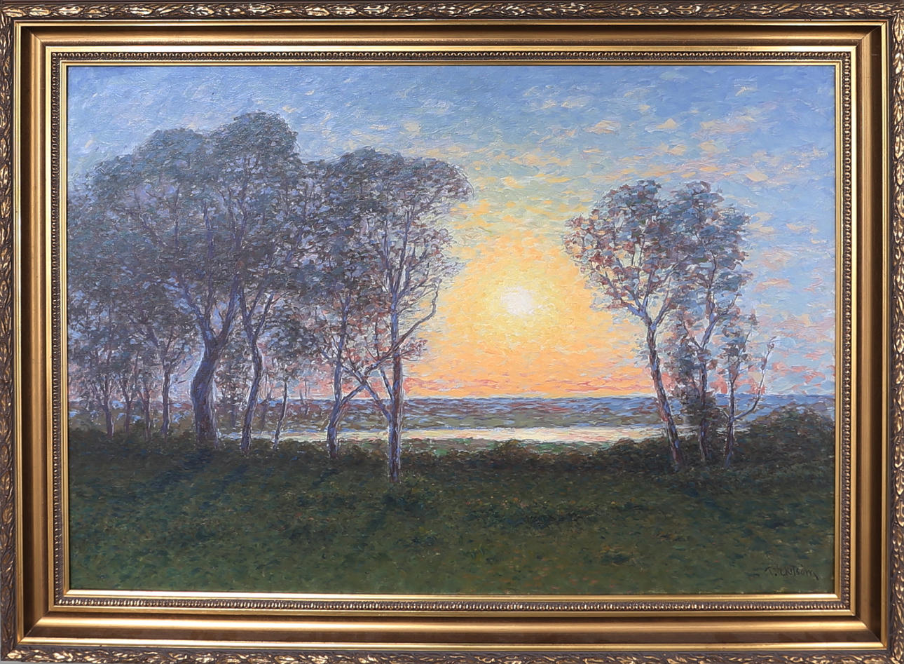 PER EKSTRÖM. Soluppgång vid Öland, olja på duk, signerad.