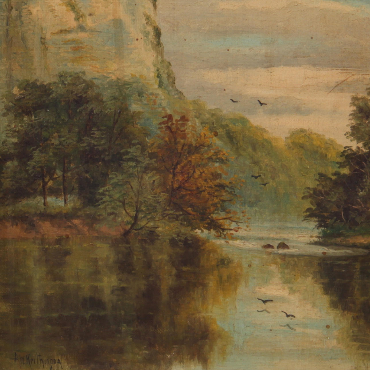 A.W. KEITH. Olja på duk, landskapsmotiv, signerad och daterad 1904.