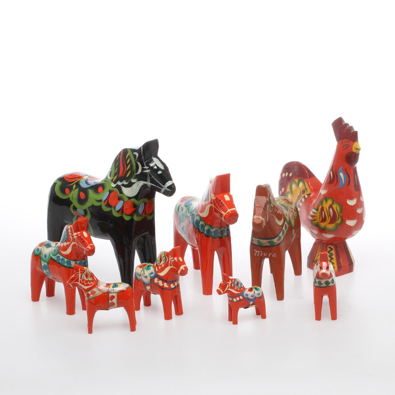 DALAHÄSTAR, 8 st, samt DALATUPP, 1900-tal.