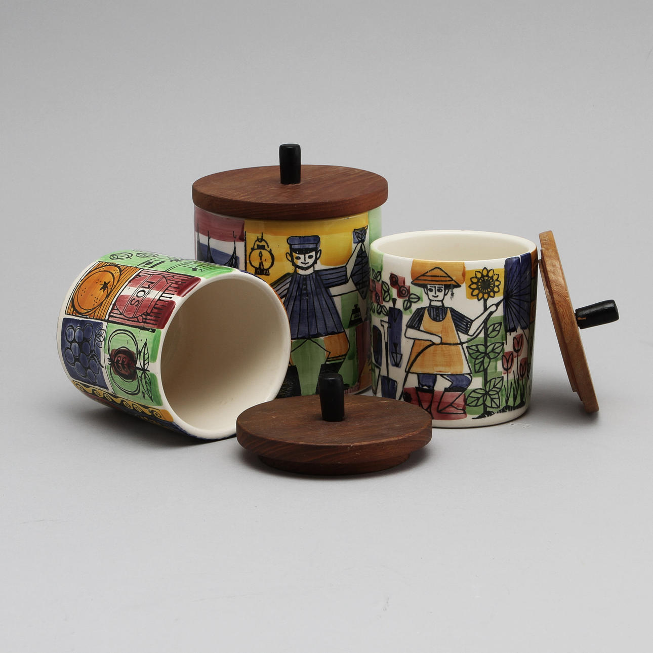 SPECERIBURKAR, 3 st, "Vår lilla stad", Anita Nylund, JIE Gantofta.