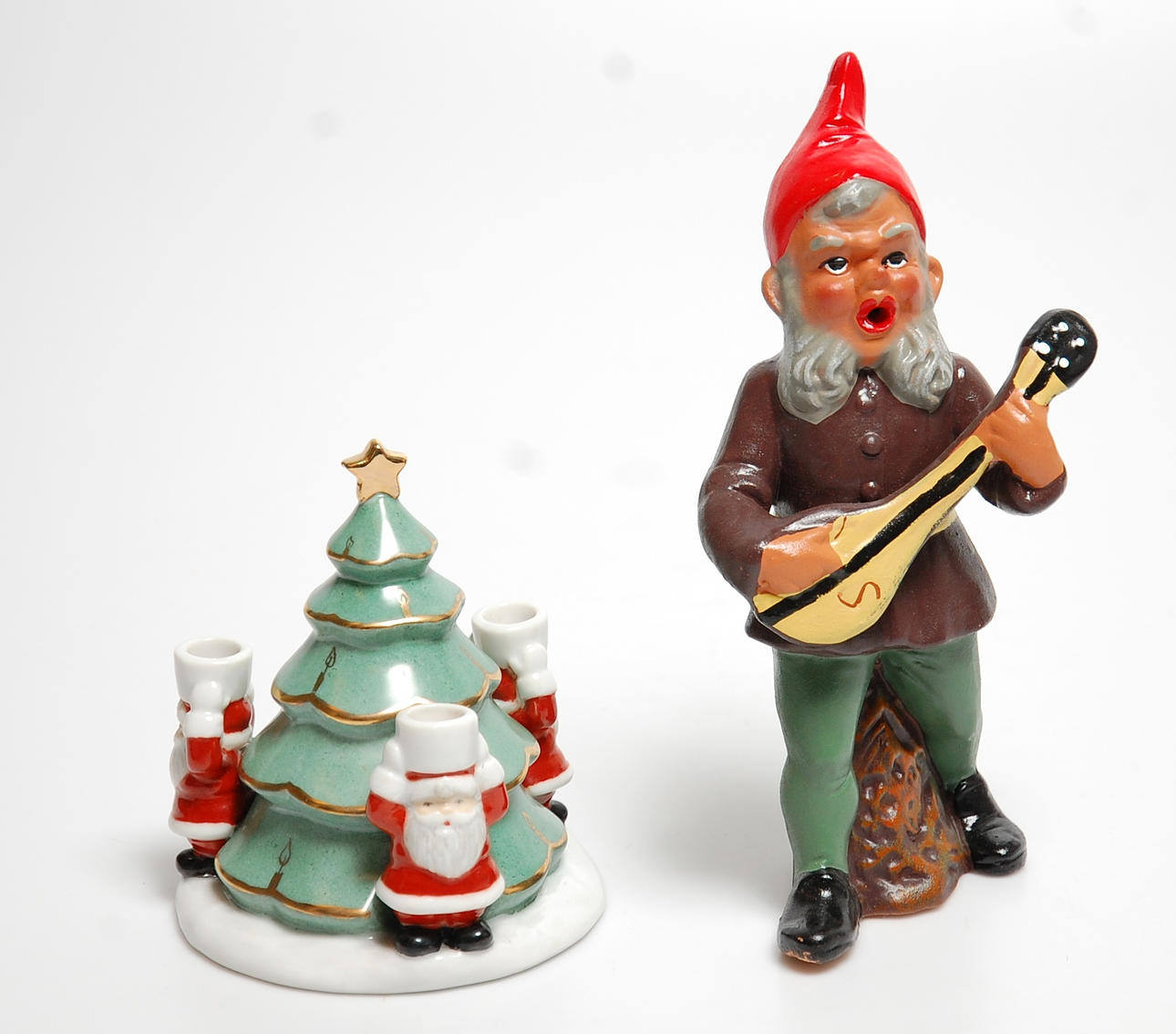 TOMTE, keramik, Heissner, LJUSSTAKE handmålad.