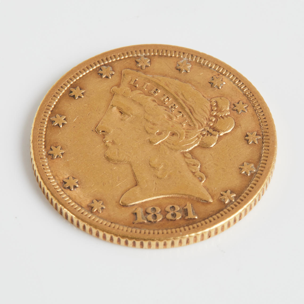MONEDA DE ORO, USA, 5 dolares 1881.