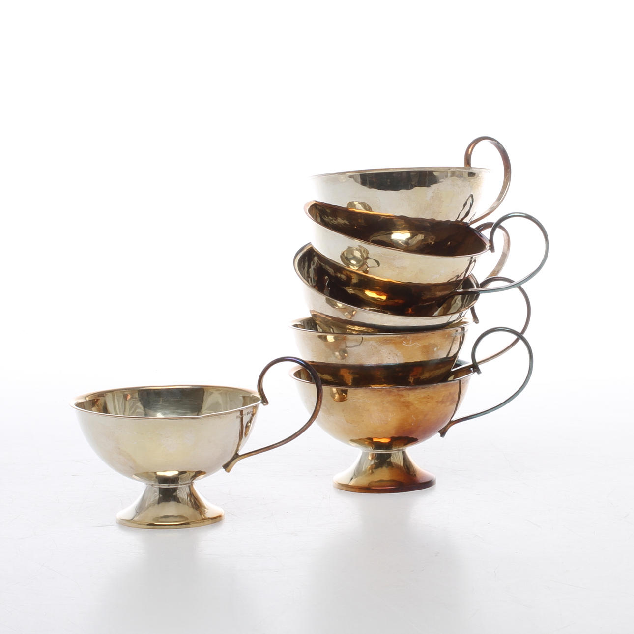 PUNSCHMUGGAR, 6 st, silver, 1900-tal.