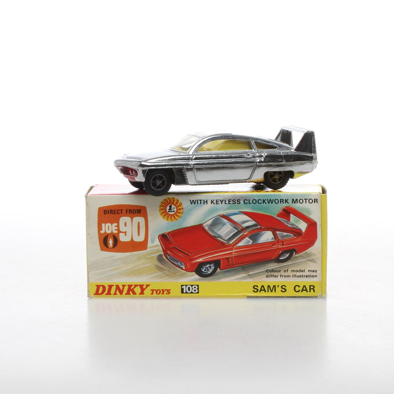 DINKY TOYS 108 SAM'S CAR silver. Originalkartong.
