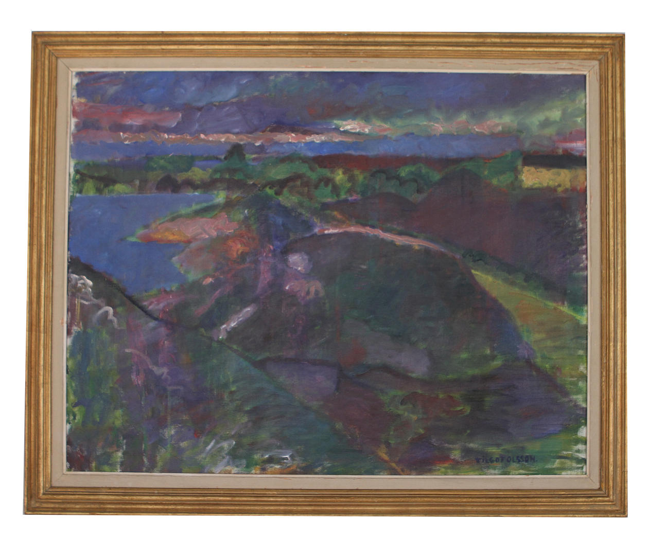 WILGOT OLSSON. Kustlandskap. Olja på duk, signerad.