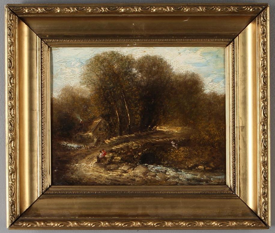 OIDENTIFIERAD KONSTNÄR. olja på duk, 1800-tal, otydligt signerad, A Vickers?