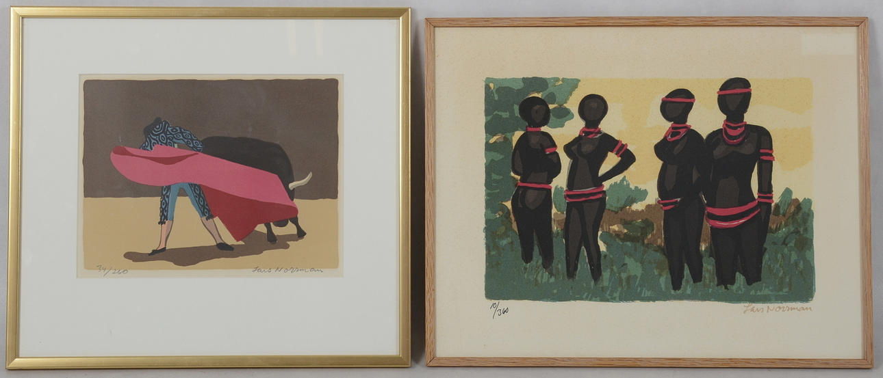 LARS NORRMAN. Färglitografier, 2 st.