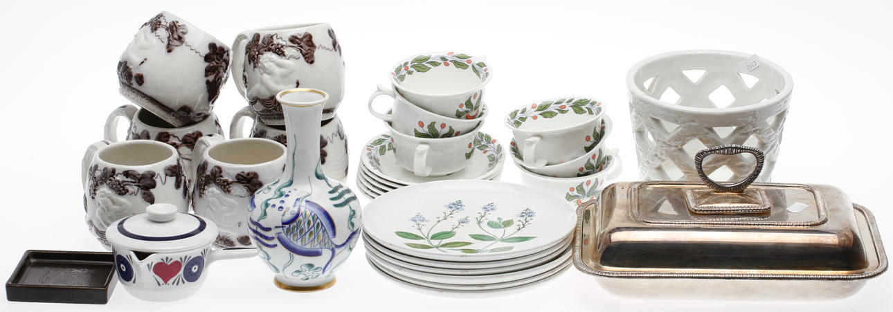 KERAMIK mm, bl.a. Gustavsberg, Rörstrand, "Mullbär", Gefle, Hackefors.