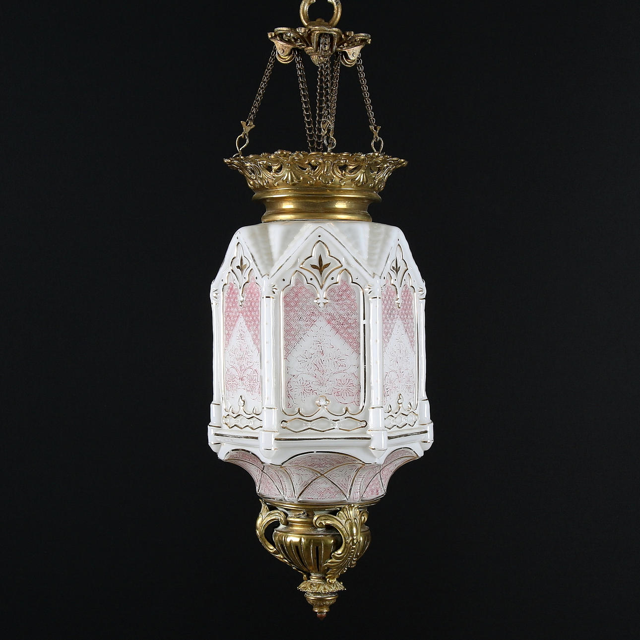 MÅNSKENSLAMPA, glas. 1800-tal.