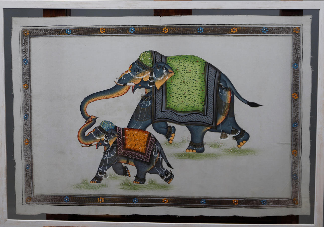 INDIAN SCHOOL, 20TH CENTURY. Elefanter.