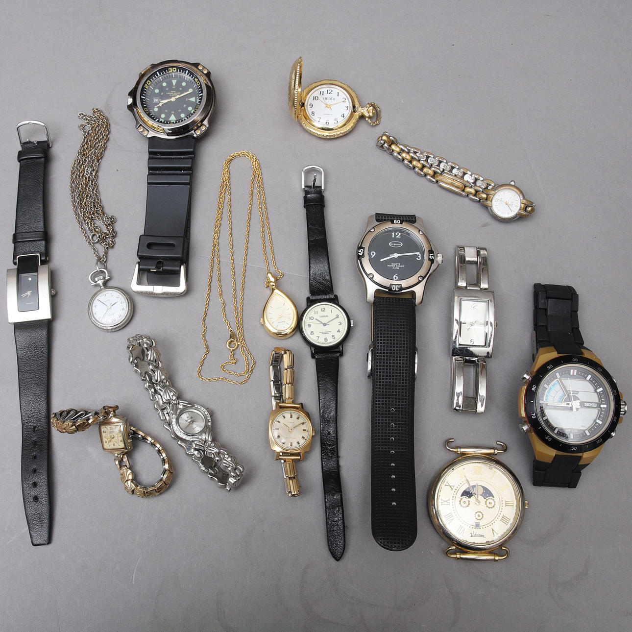 WRIST WATCH & PENDANT WATCH, 15 pcs, mostly quartz.