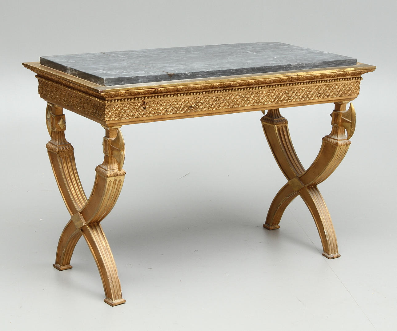 BORD, med stenskiva, empire, 1800-tal.