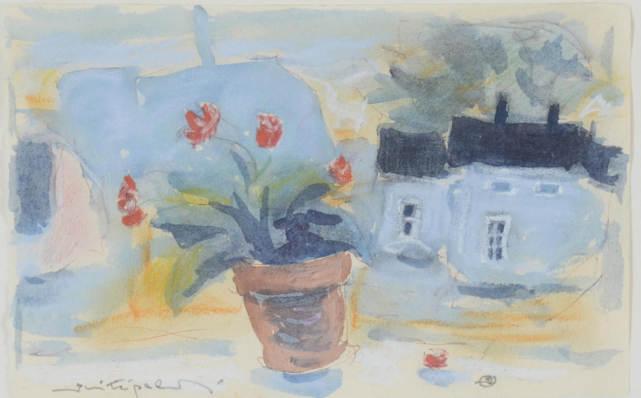 JUSSI TAIPALEENMÄKI. Akvarell.