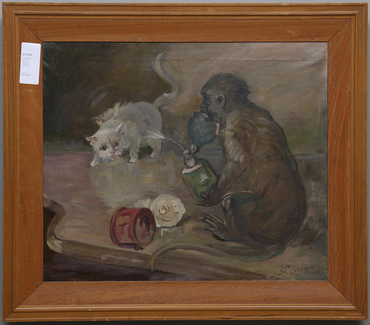 OIDENTIFIERAD KONSTNÄR. Olja på duk, signerad G. Sjöstedt och daterad 1919.