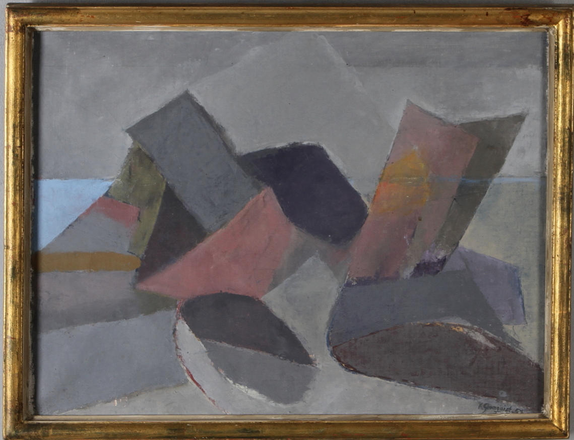 KARL GRANQUIST. Komposition, olja på duk, signerad och daterad -54.