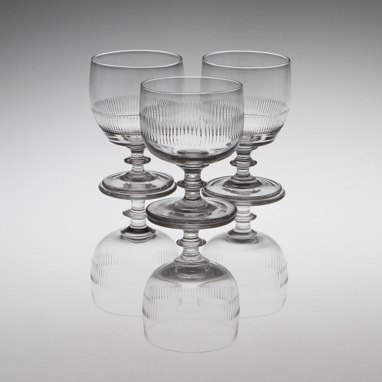 VINGLAS, 6 st, kristall,1800/1900-tal.