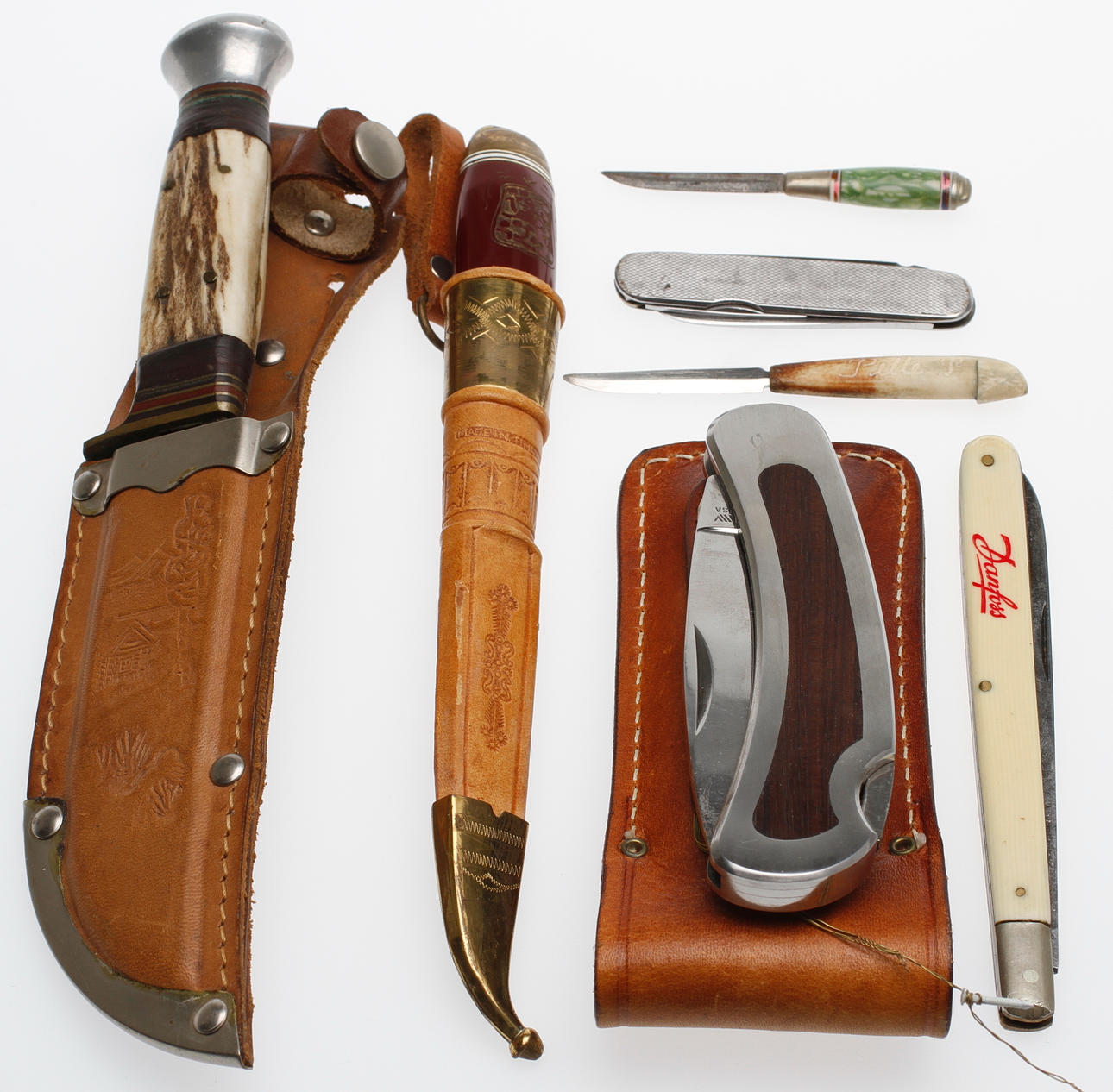 PARTI KNIVAR, 7 st, bl.a. Kershaw, samekniv.