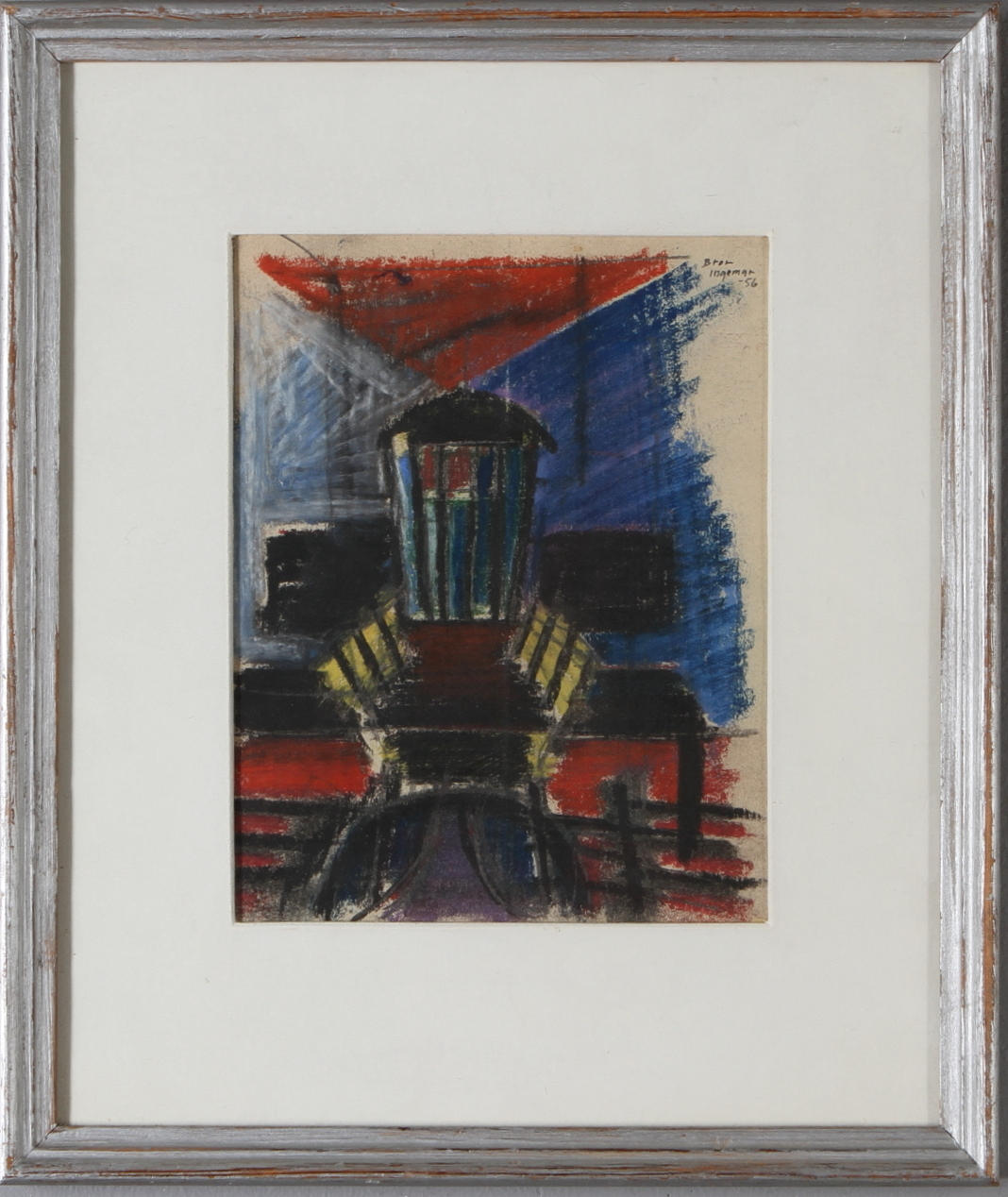 BROR INGEMAR FRÖBERG. Komposition, blandteknik, signerad och daterad -56.