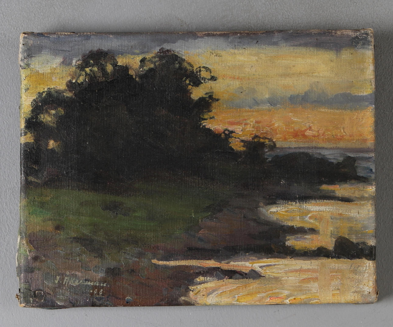 INGEBORG ÅKERMAN. Kunslandskap, olja på duk, signerad I. Åkerman.