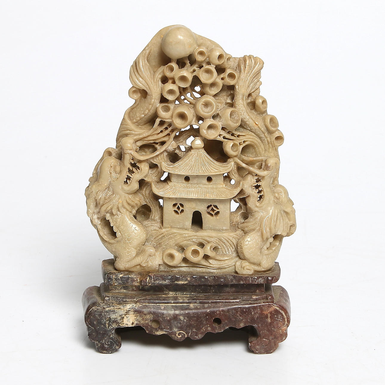 SKULPTUR, soapstone, Kina, 1800/1900-tal.