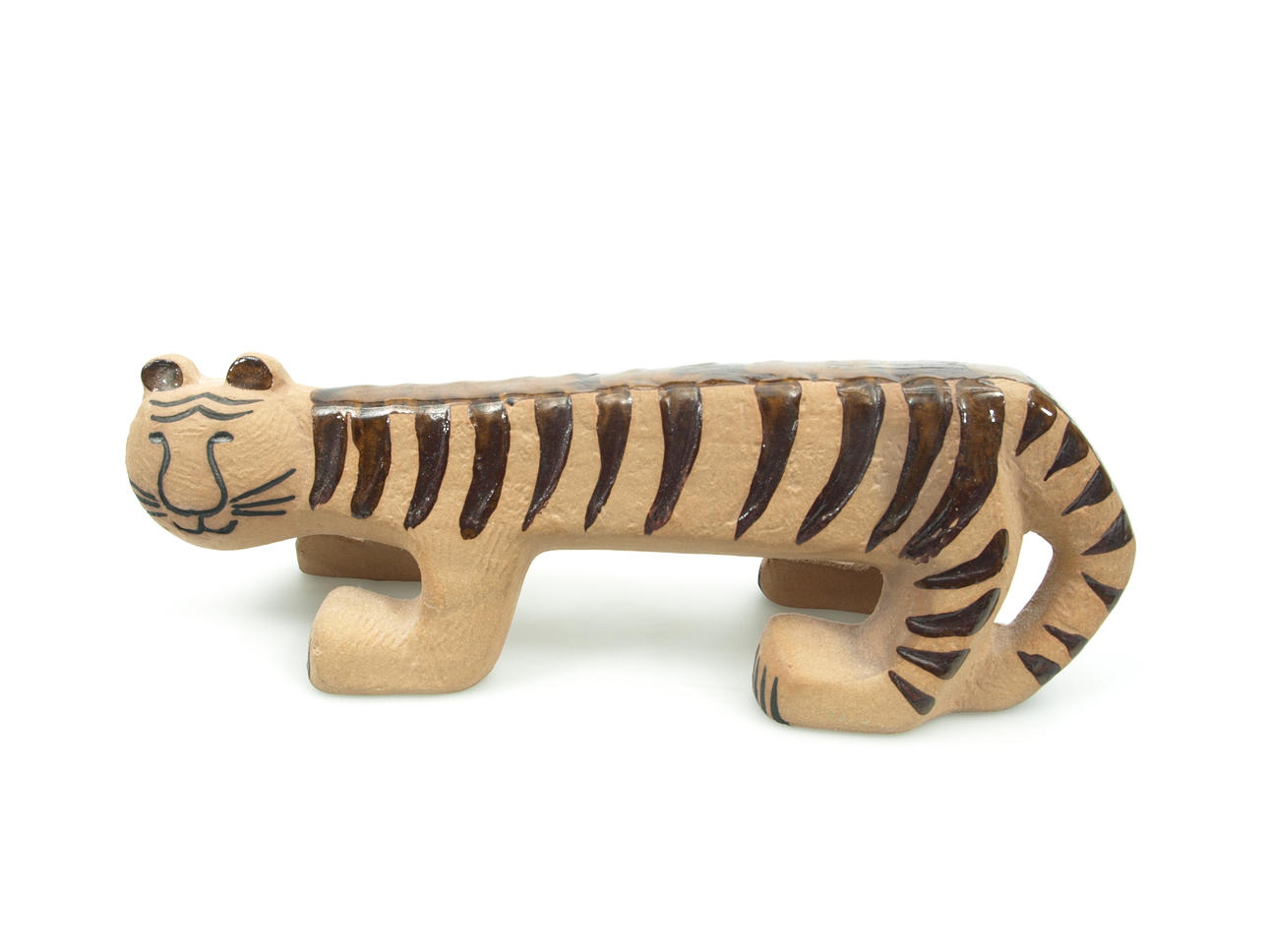 LISA LARSSON. Figurin, stengods, Tiger, Gustavsberg, ej signerad.