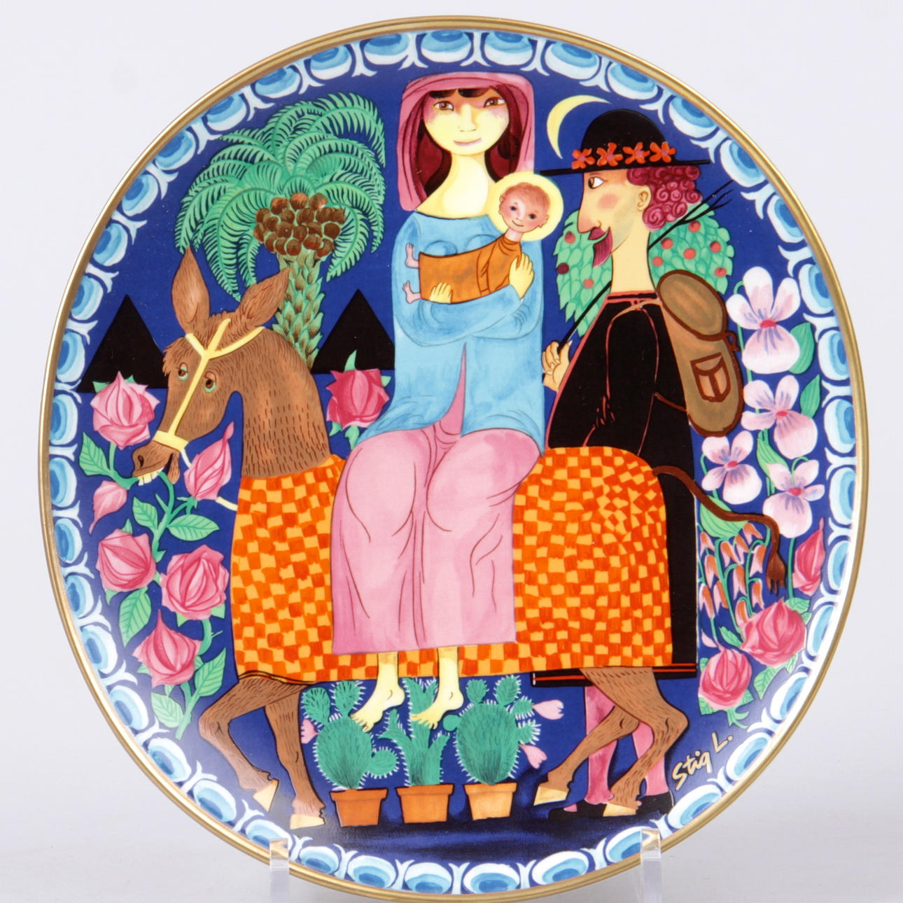 VÄGGTALLRIK, Stig Lindberg, Gustavsberg, 1981.