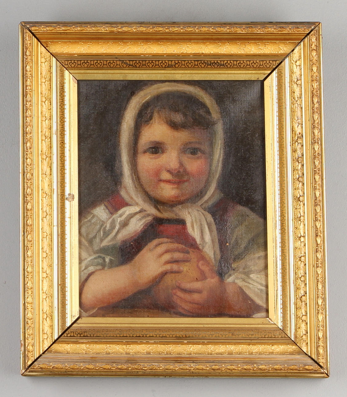 OKÄND KONSTNÄR. Barnporträtt, olja på duk, osignerad.