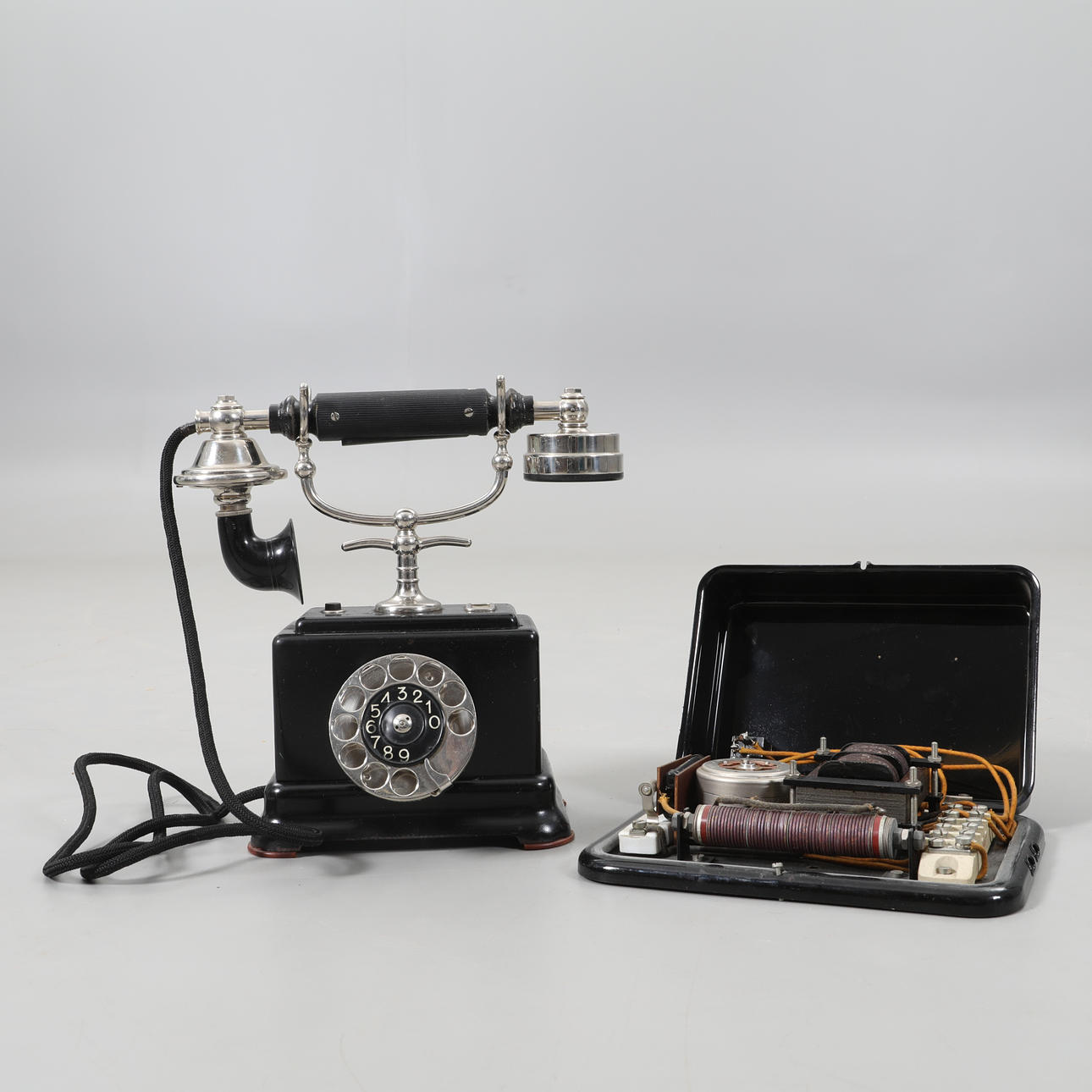 DESK PHONE and TRANSFORMER/RECTIFIER, LM Ericsson.