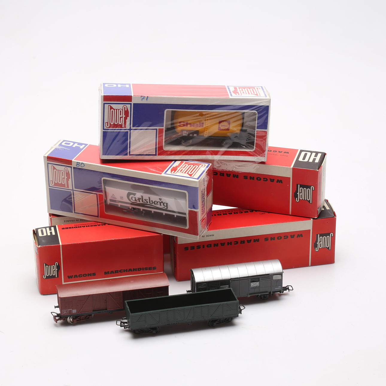 LOT OF A Collection TRAIN, 9 pieces, Jouef, 1900s.