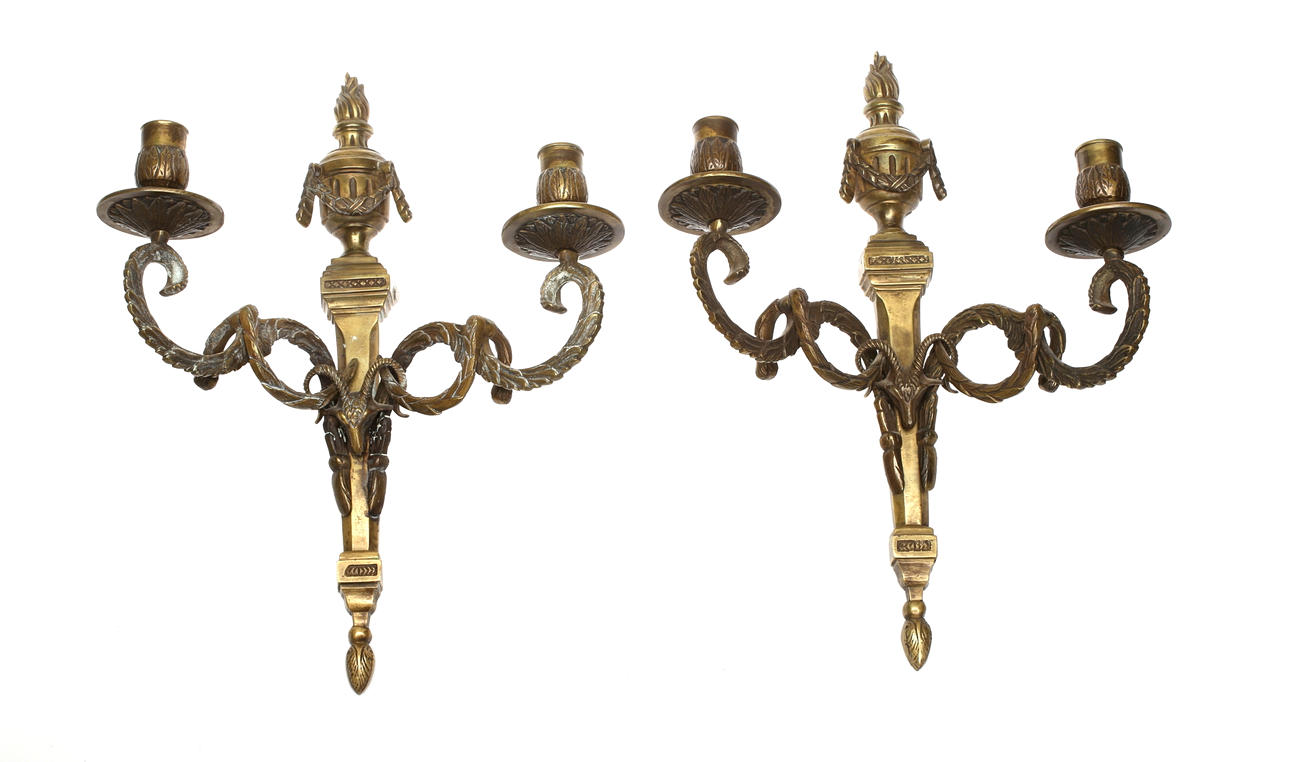 APPLIQUER, 1 par, mässing, 1900-tal, Gustaviansk stil.